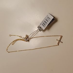 Cubic Zirconia Horizontal Cross Necklace